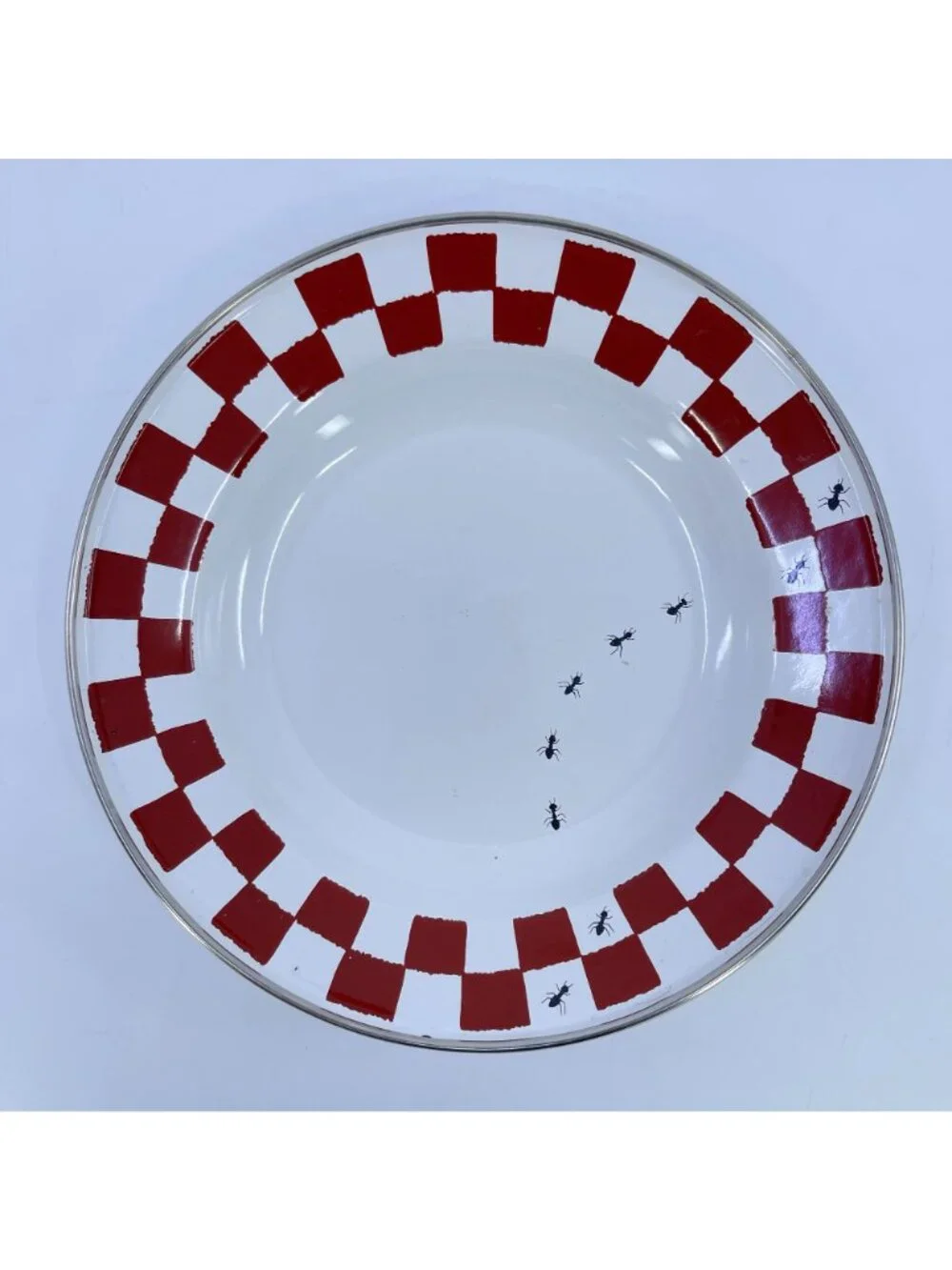 vintage golden rabbit ii red checkered enamelware bowls set of 4 1999